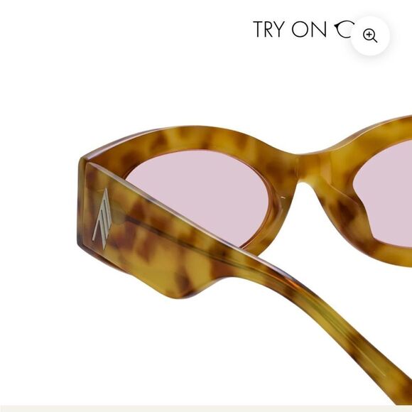 Linda Farrow The Attico Berta Brown tortoiseshell Pink Cat-Eye Sunglasses NEW main image 7